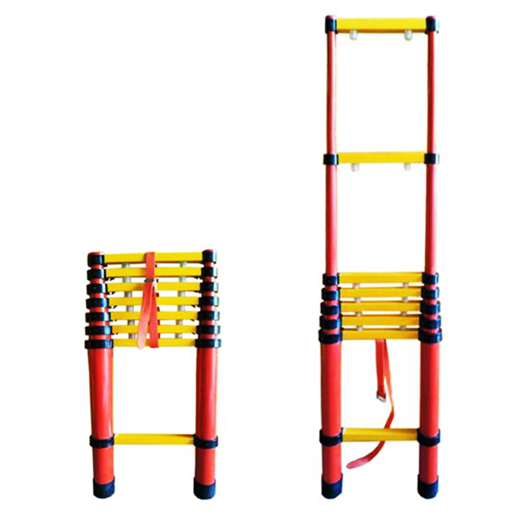 Insulated Fiberglass Telescopic Ladder Adjustable Fiberglass Full Insulated Extension Step Ladder
